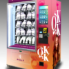 A sleek beauty vending machine for sale, showcasing skincare and makeup products.