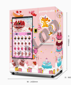 Compact and stylish cake vending machine for sale, ideal for high-traffic areas