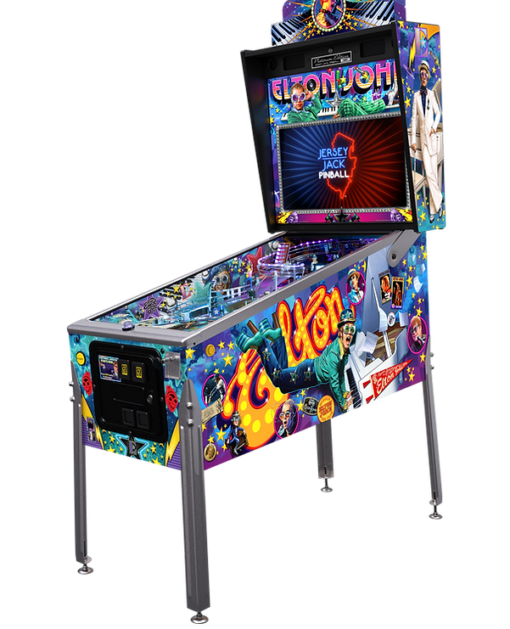 Classic Elton John Pinball Machine for sale, showcasing colorful graphics and retro gameplay