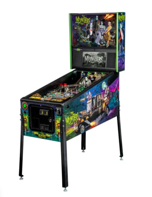 intage Munsters Pinball Machine for sale, featuring iconic characters and retro design