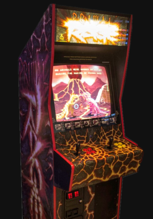 Primal Rage arcade machine for sale - classic 90s dinosaur fighting game cabinet