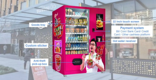 Ramen Noodle Vending Machine for sale - serving hot, fresh ramen instantly