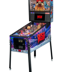 Side view of the Rush Pinball Machine for sale, showcasing its sleek design and retro styling