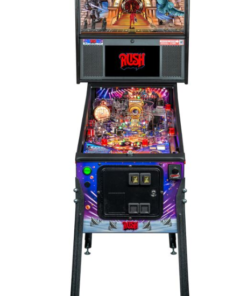 Front view of the Rush Pinball Machine for sale, featuring vibrant artwork and LED lights