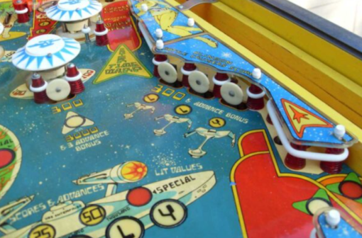 Vintage Star Trek Pinball Machine for sale, featuring authentic gameplay and collectible artwork