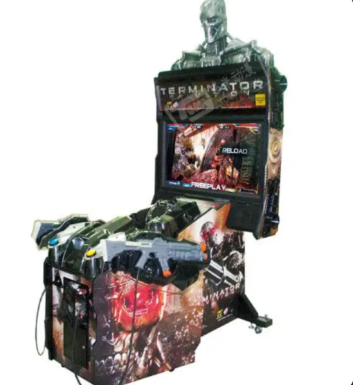 Close-up of the Terminator Salvation Arcade Machine controls, perfect for action-packed gameplay