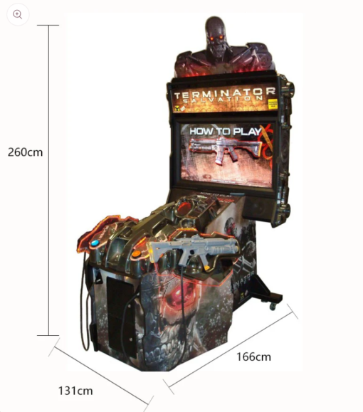 Close-up of the Terminator Salvation Arcade Machine controls, perfect for action-packed gameplay