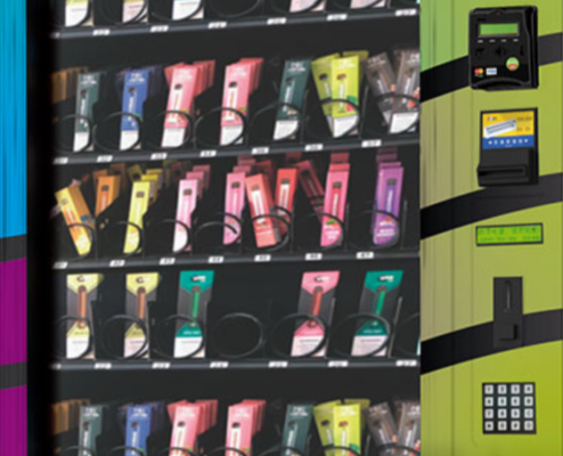 Compact and stylish vape vending machine for sale, perfect for high-traffic areas