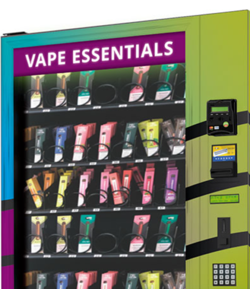 A modern vape vending machine for sale, perfect for retail stores and businesses