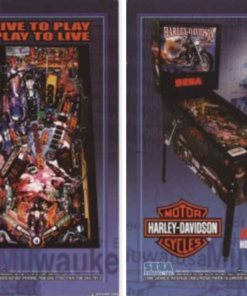 Classic Harley Davidson Pinball Machine with vibrant artwork and gameplay.