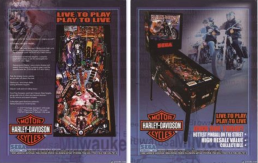 Classic Harley Davidson Pinball Machine with vibrant artwork and gameplay.