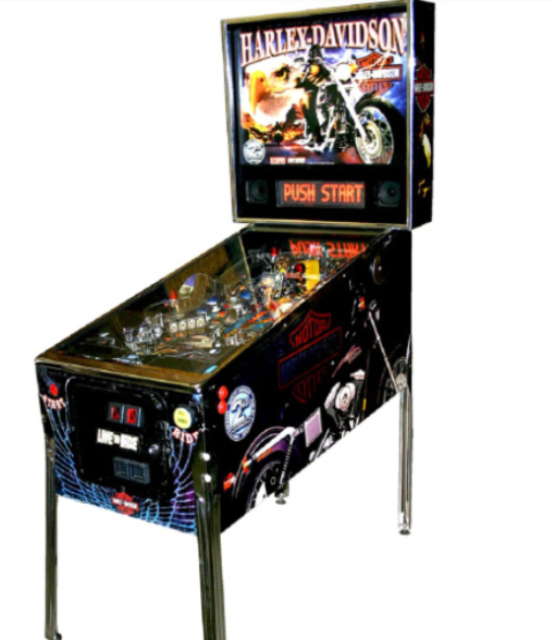 Vintage Harley Davidson Pinball Machine for collectors – authentic arcade experience.