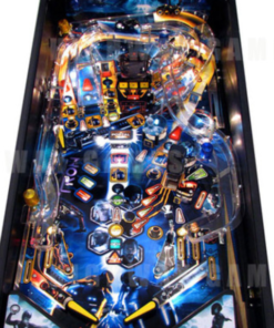 Close-up of the Tron Pinball Machine playfield, featuring immersive gameplay and retro graphics