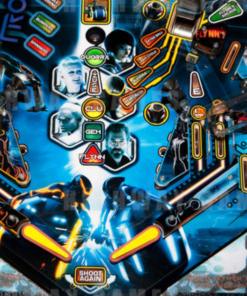 Tron Pinball Machine for sale – a classic arcade game with glowing neon lights and retro design